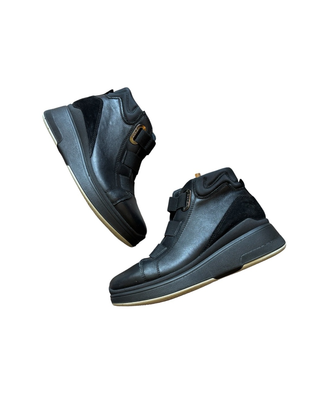 IgI & Co Donna Leather Suede Hidden Wedge Sneakers made in Italy